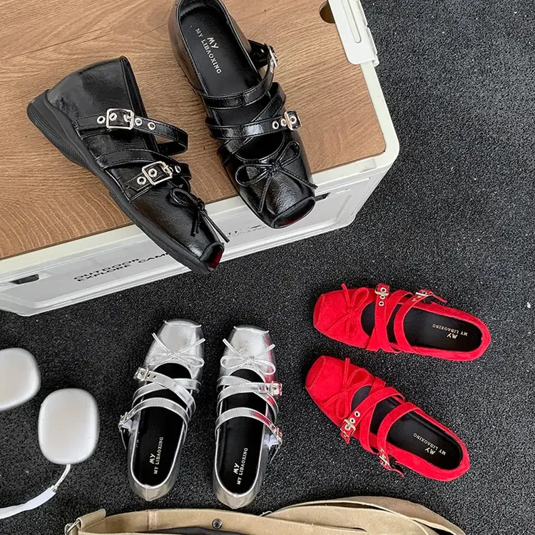 蝴蝶结芭蕾风玛丽珍女款内增高女士女鞋鞋子多巴胺百搭夏季高跟鞋