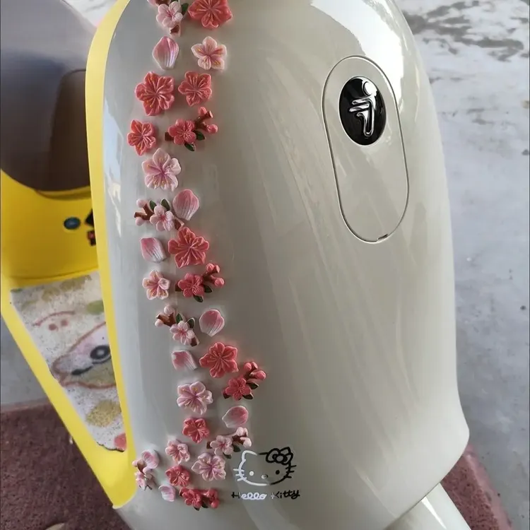 【奈奈】新款桃花车内饰品可爱花朵立体车载中控屏幕摆饰电动车装饰