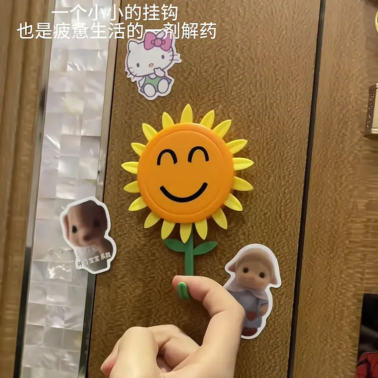 【喵喵】向日葵可伸缩挂钩向日葵开花挂钩免打孔强粘胶粘钩壁挂饰品
