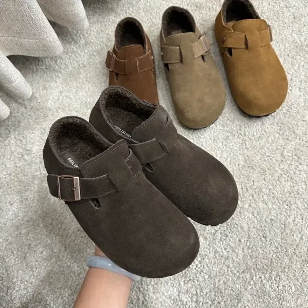 新•秋冬博肯鞋加绒一脚蹬