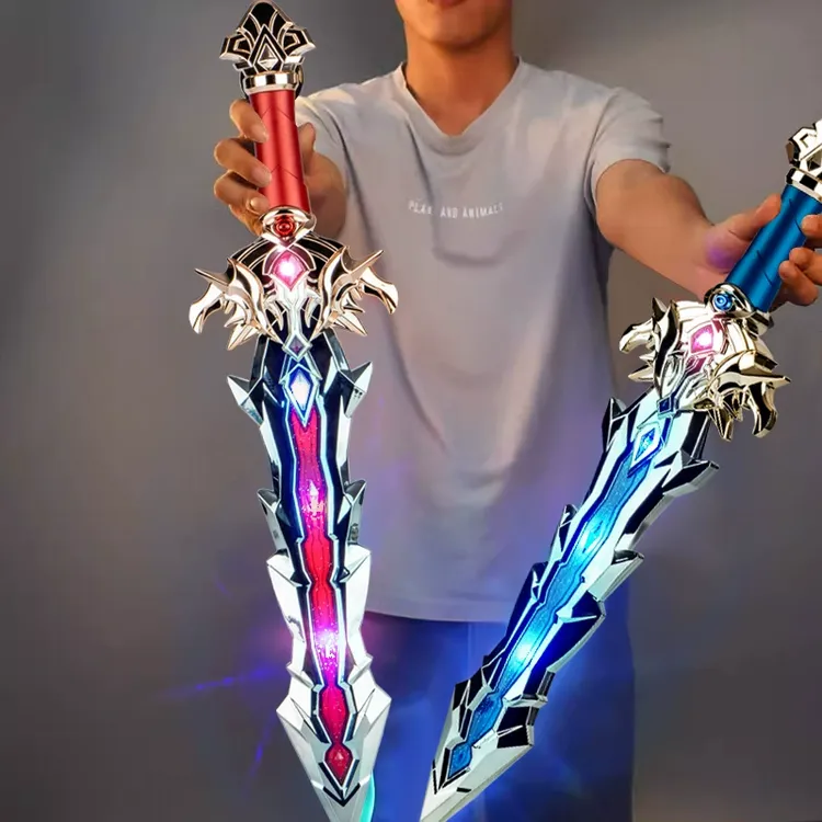 儿童发光宝剑玩具闪光男孩网红剑爆款圣剑电动发光塑料刀七彩声光