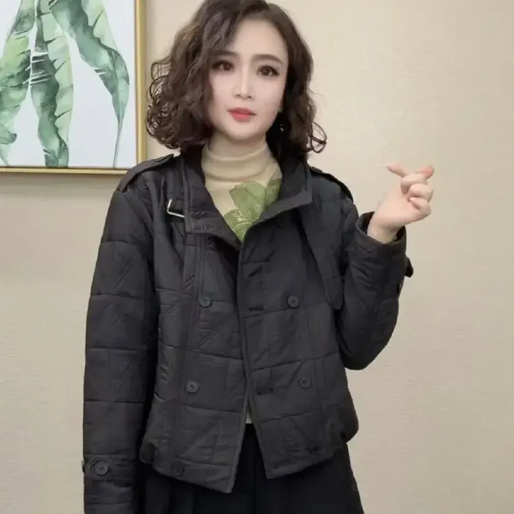 2025秋冬新款网红韩版时尚洋气休闲百搭气质显瘦短款棉服女士外套