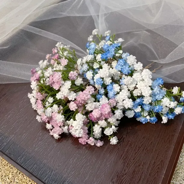 刘亦菲同款满天星花朵头饰侧边古风仙女新娘礼服头花