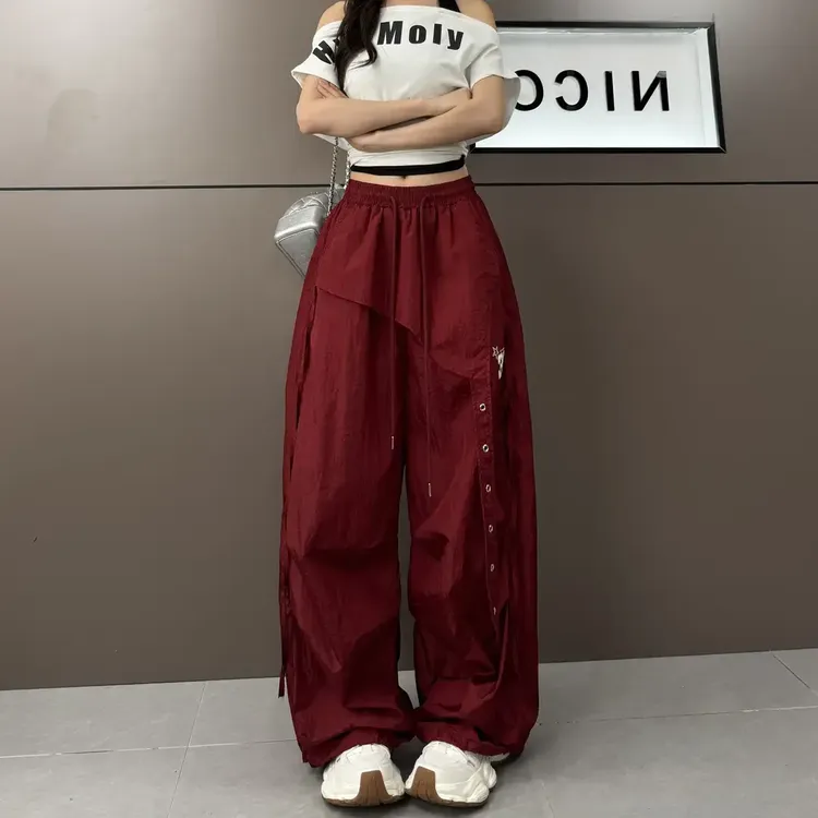 美式高街复古速干面料设计感小众跳舞嘻哈风休闲裤百搭裤子ol