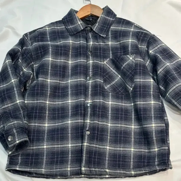 秋冬季美式复古格子衬衫男长袖宽松休闲潮童加棉儿童经典韩版