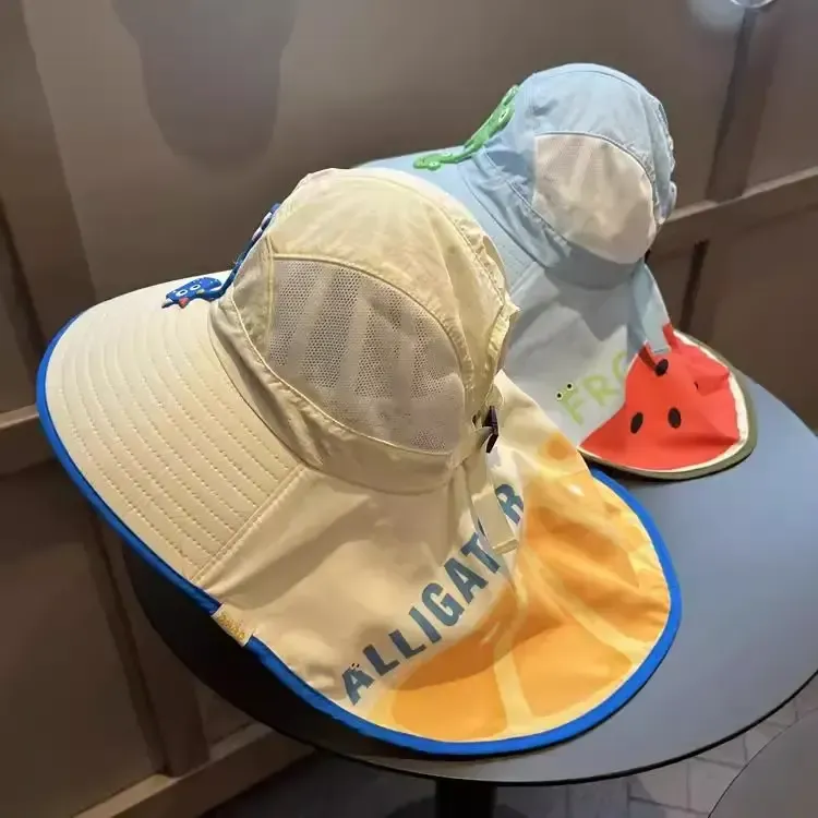 儿童夏季遮阳帽大檐防晒披肩帽男宝宝沙滩渔夫帽户外太阳帽子mg