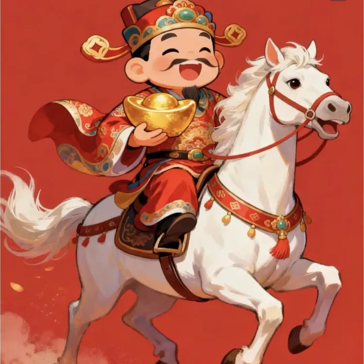 卡通财神拓印稿适合大号和中号葫芦