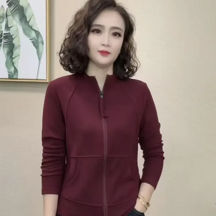 《专柜品质》秋季新款薄款拉链款气质洋气时尚百搭立领上衣外套W