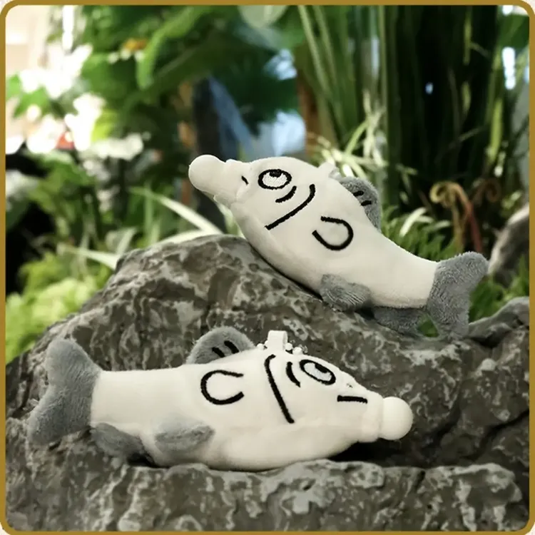 南京博物院文创朱耷鱼乐图轴·有鱼系列-毛绒冰箱贴节日旅游纪念品