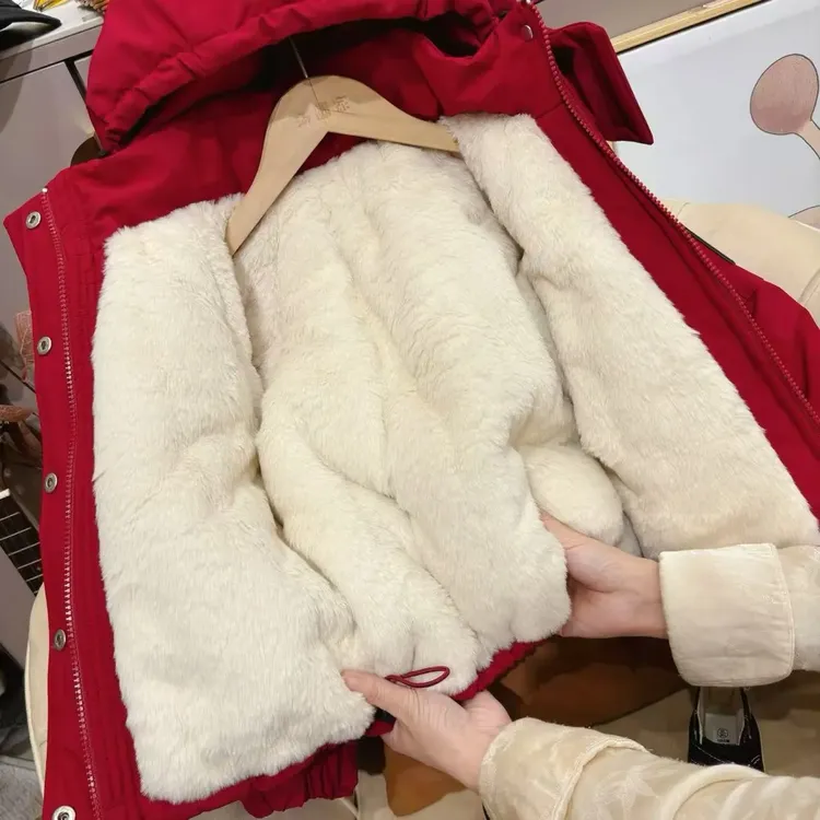 秋冬男童加绒外套中大童羊羔毛2025新款服