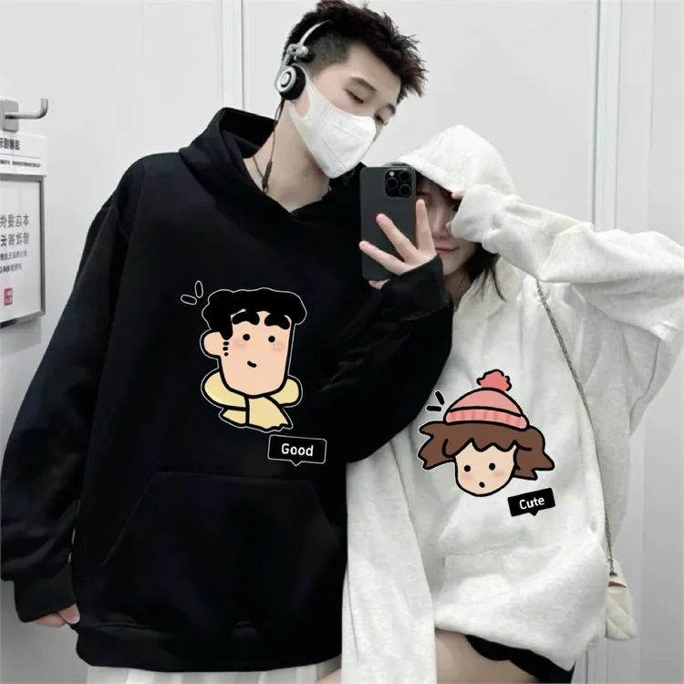 【两件装】初秋卫衣情侣款一男一女超火情侣装秋冬季衣服潮牌高级感