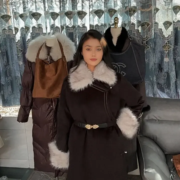 金丝绒服外套中长款收腰显瘦盘扣民族风棉袄女装加绒