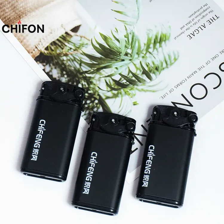 CHIFENG/炽风防风打火机创意直冲摇臂印字刻字可充气新款送男友
