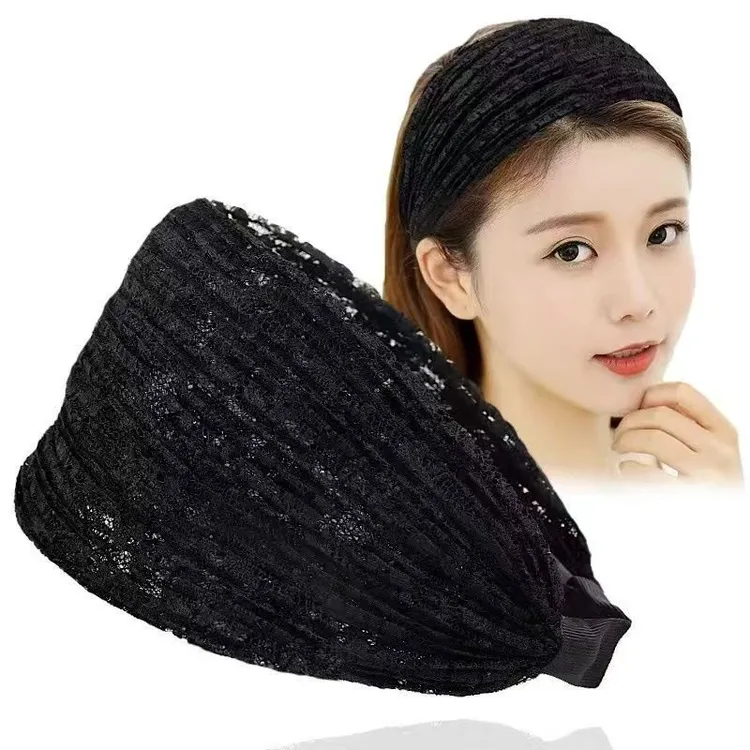 简约宽边头箍高颅顶发饰品气质发卡减龄蕾丝带齿遮白发发箍