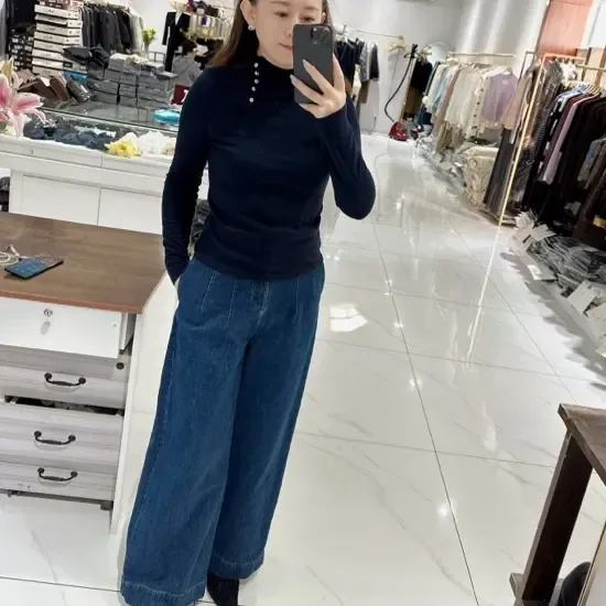 纯色半高领长袖女T恤打底衫套头秋冬259915