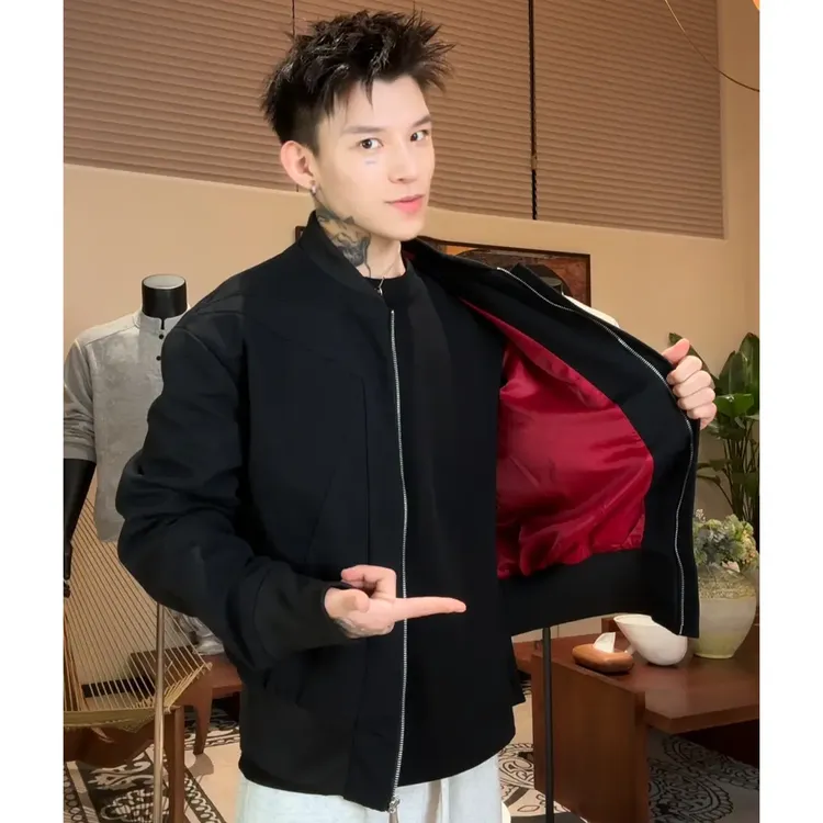 NNEFC 攀娘同款银狐小众解构设计倒三角重水洗夹克外套