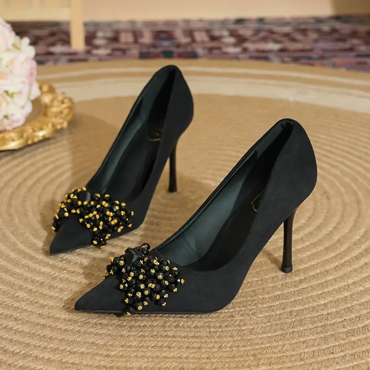 sufeifei/苏妃妃优雅新款细跟高跟鞋水钻蝴蝶结设计气质单鞋A309