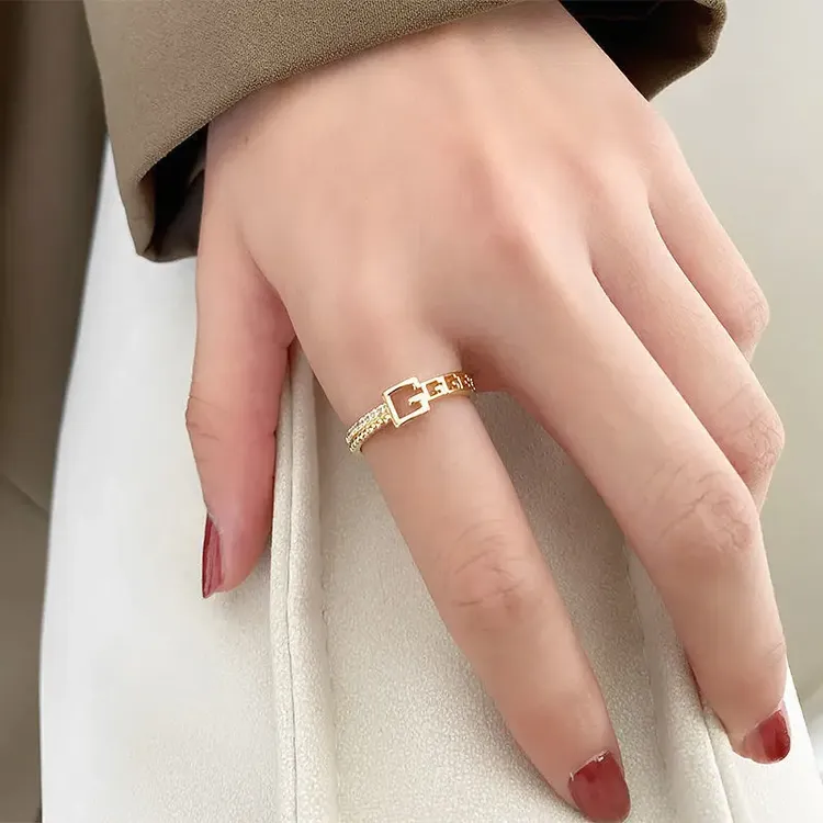 925银戒指 G字母戒指女时尚个性不掉色高级感2023年新气质网红