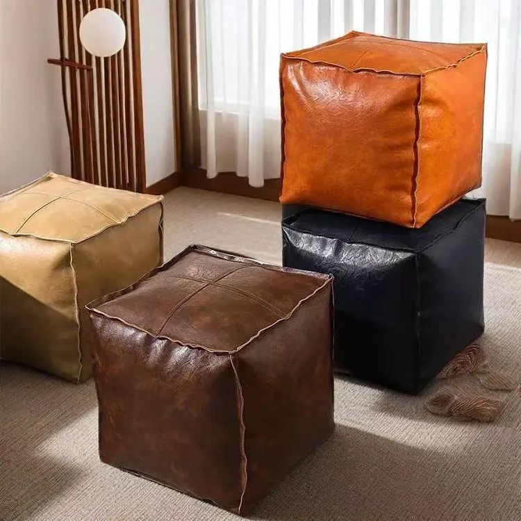 皮墩墩收纳坐墩二合一家用收纳箱衣物被子收纳袋轻奢风客厅坐凳