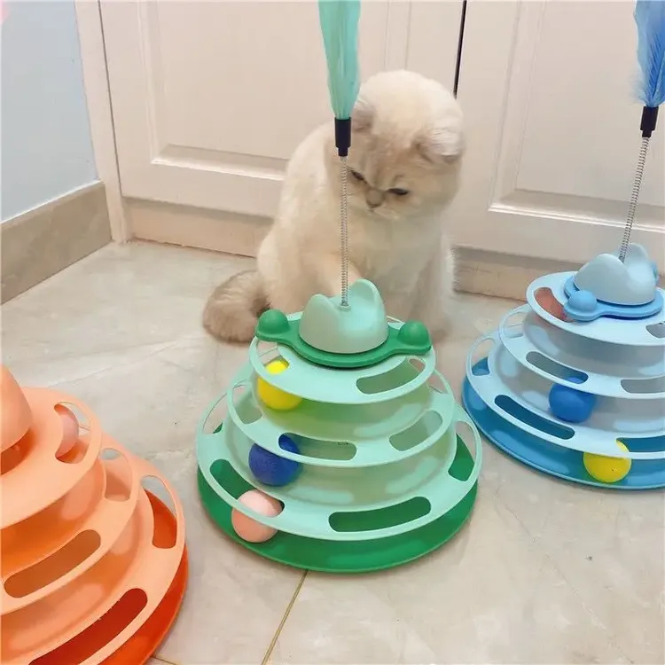 猫转盘玩具风车转盘球自嗨解闷逗猫棒逗猫神器幼猫逗猫球用品大全