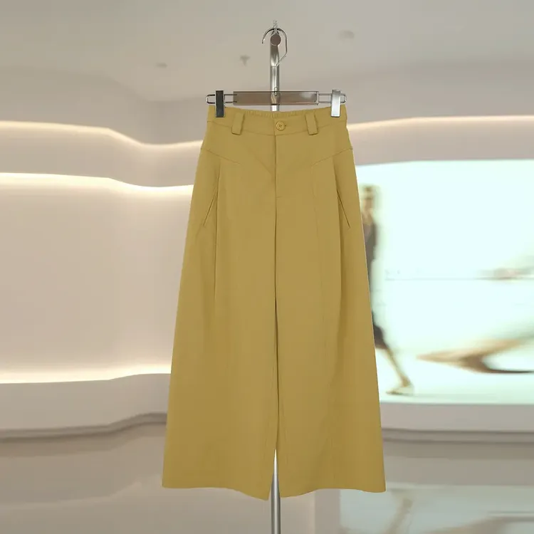 K85155夏季新款百搭显瘦直筒八分女裤宽松高腰