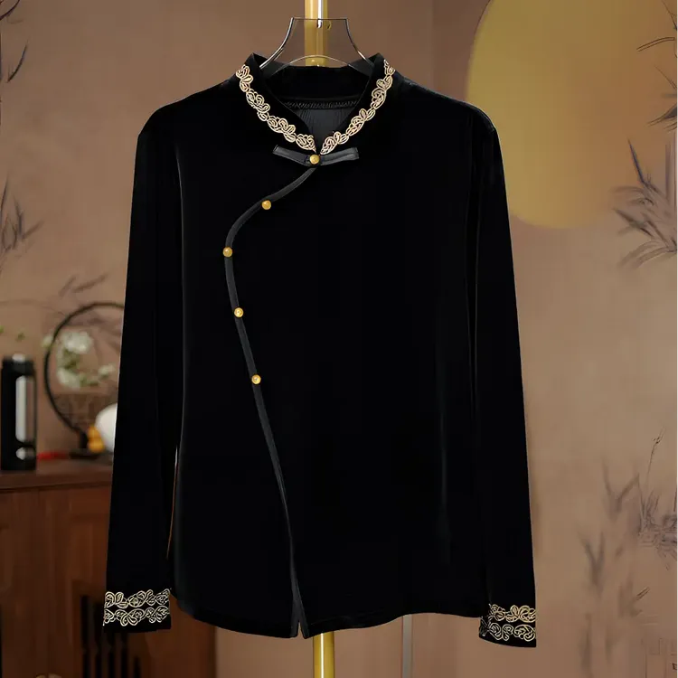 春秋季2024韩版丝绒打底衫长袖气质宽松T恤金丝绒上衣欧美大码女