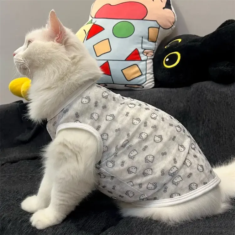 宠物猫咪衣服春夏季薄款透气防晒背心式防尘脱不掉毛衣服宠物服饰