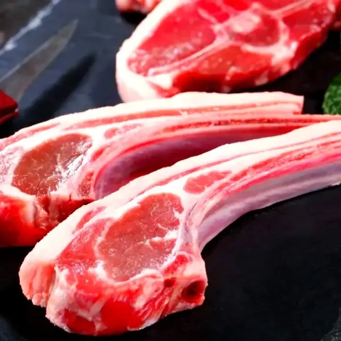 新鲜原切法式战斧羊排羔羊肋排食材