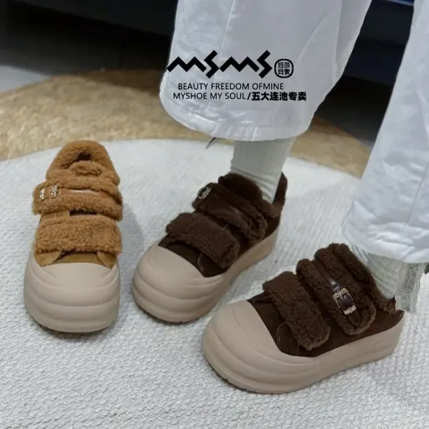 玛莎玛索9923大棉鞋圆头魔术贴时尚休闲鞋百搭新款