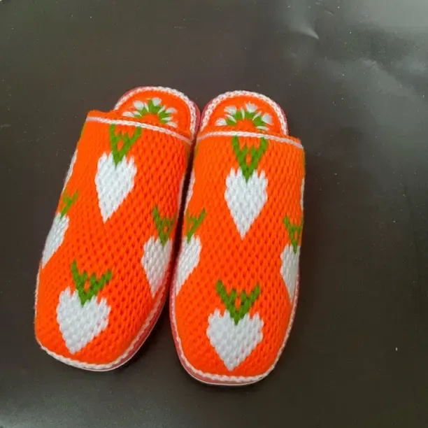 秋冬季手工钩织毛线拖鞋（有材料包鞋底图纸）居家保暖防滑可定制