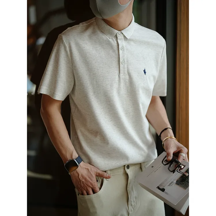 港风潮牌重磅卡通刺绣翻领polo衫男士春夏时尚新款轻商务多色体恤