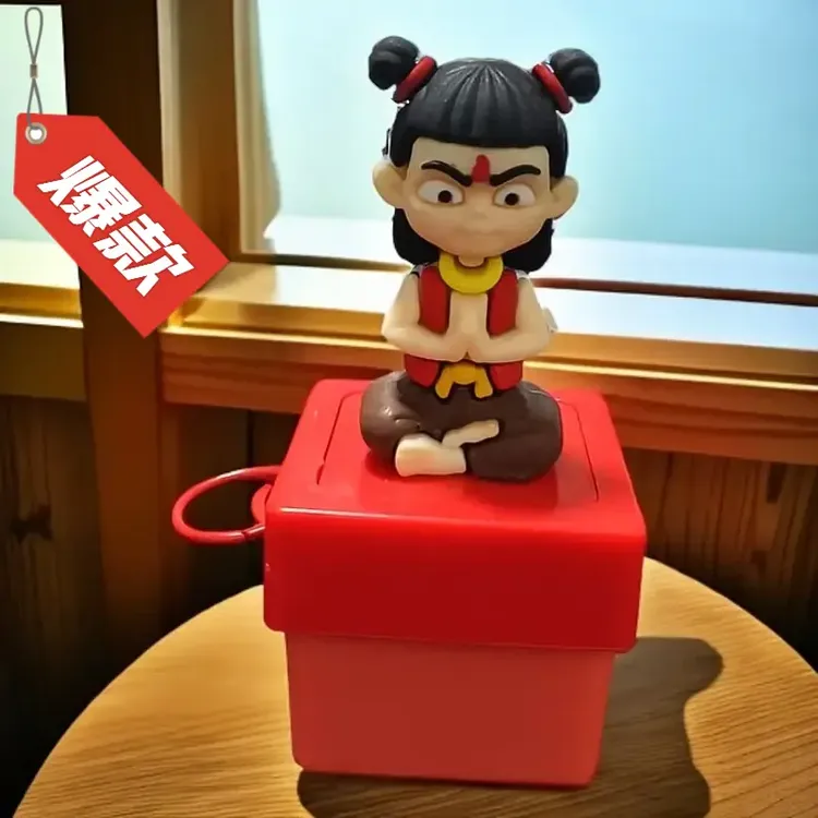 哪吒发声发光语音解压钥匙扣魔童脑海传奇按压发声创意包包挂件