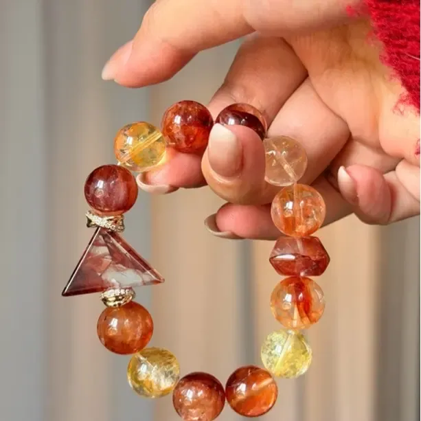 手链 落日余晖｜12-13m胶花水晶原创diy设计多样性发