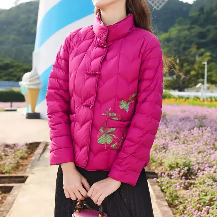 新中式国风羽绒女冬季宽松复古民族风盘扣立领保暖外套