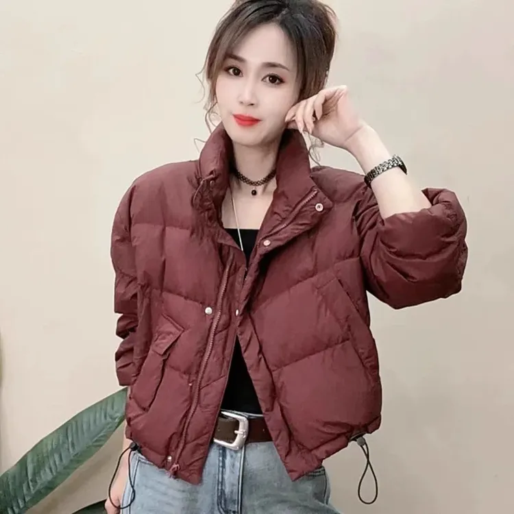 韩系面包服短款加厚洋气棉衣外套女2025年冬季小个子宽松立领棉服