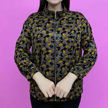 2025秋季宽松新款中老年女装花色外套减龄遮肉洋气上衣显瘦外搭潮