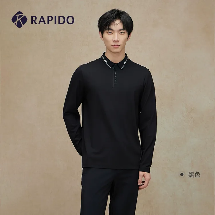 RAPIDO雳霹道秋季通勤内搭男士R系列基础商务长袖POLO衫CN4741U12
