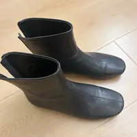 【王小姐】极简高级风 植鞣羊皮瘦瘦靴 黑色短靴 女