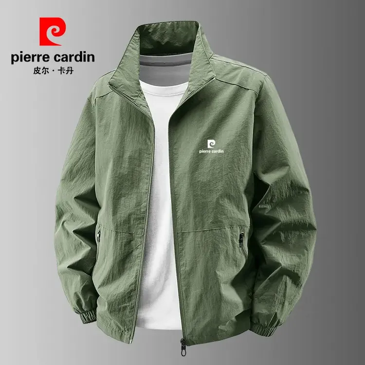 皮尔卡丹夹克男春季新款男士外穿户外运动宽松韩版休闲中老年外套