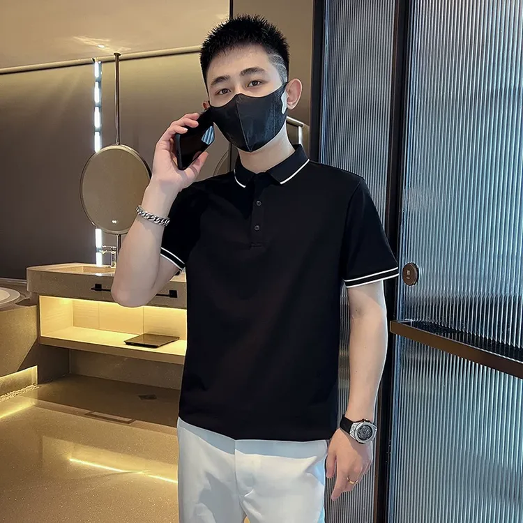 2025男新款夏季男士短袖衫恤翻领潮牌潮流百搭休闲半袖上衣