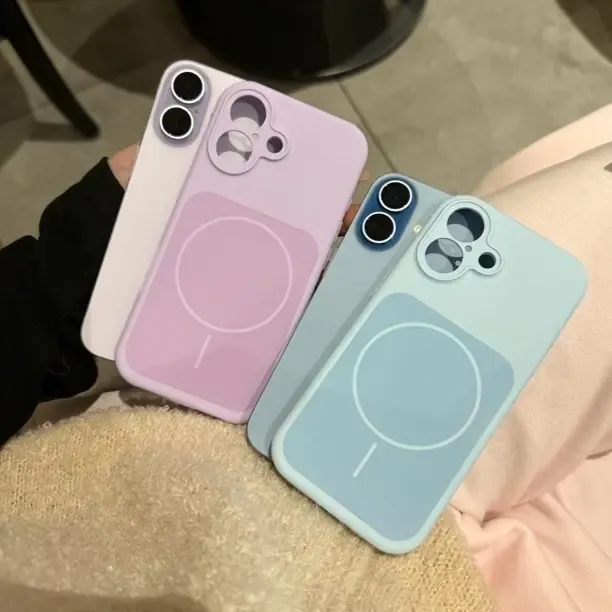 新款自带AI按键磁吸液态硅胶全包防摔手机壳