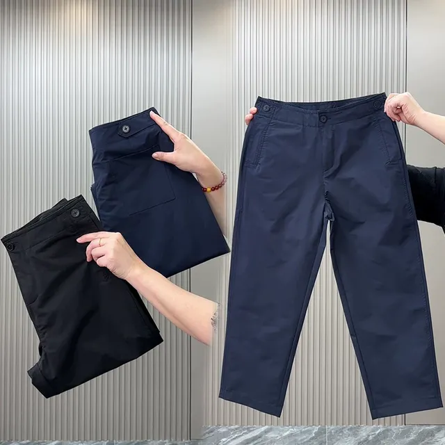 2025新款夏季薄款九分裤女裤宽松显瘦简约直筒裤百搭休闲裤哈伦裤