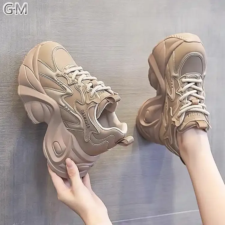 代购卡其色内增高老爹鞋女2025秋季新老爹鞋女款2025爆款专柜正品