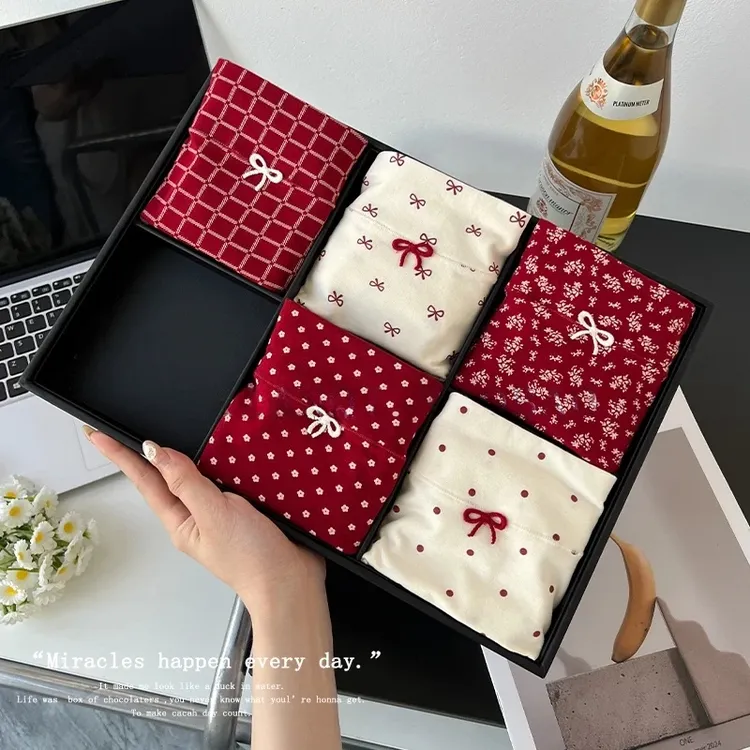 红色本命年收腹女士内裤纯棉10A抗菌裆2025新款收小肚子四角短裤