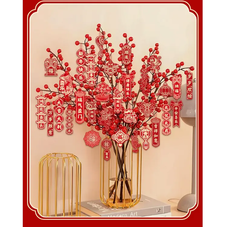 2026马年元旦新年过年装饰品盆景挂件春节家用布置树上小灯笼挂饰商品图