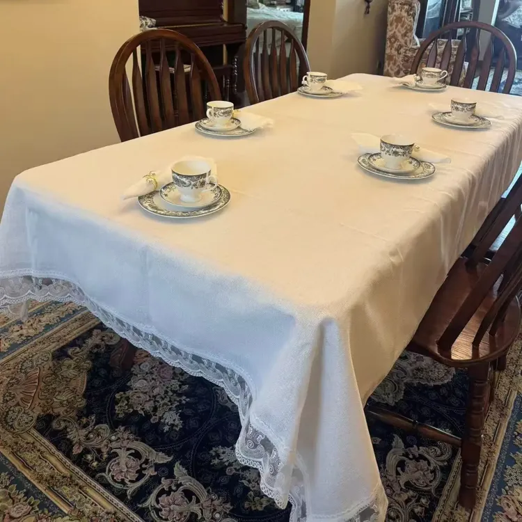 高级感提花刺绣法式桌布定制适合茶台茶几尺寸150*250