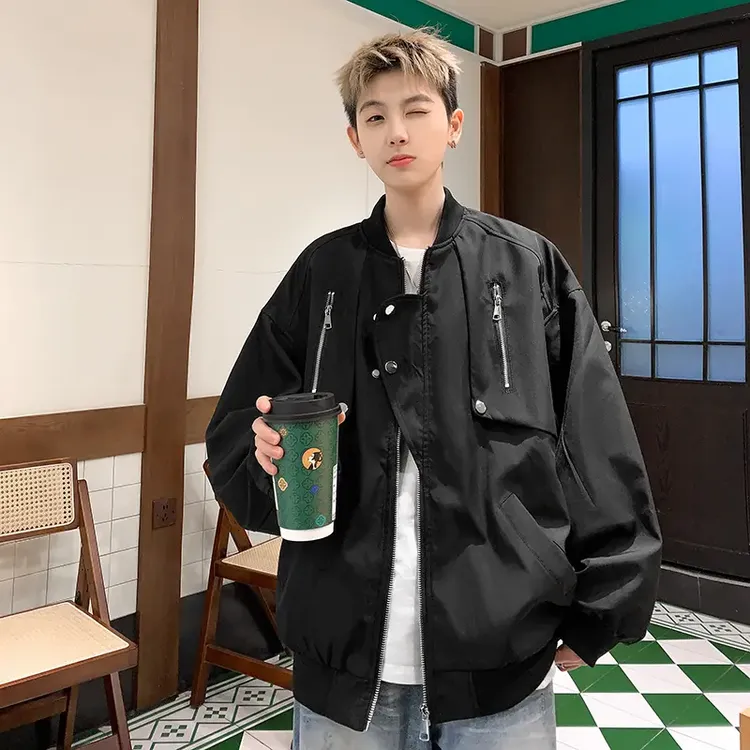 美式飞行服夹克男大码vibe潮牌百搭工装冬季休闲潮流棒球服外套
