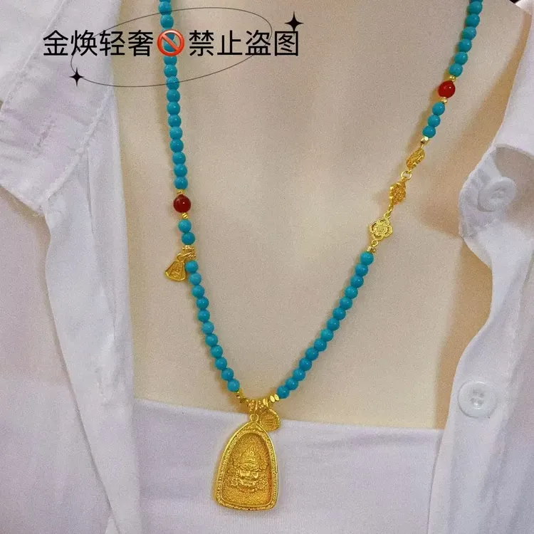 合金珐琅项链 珠串彩色珠宝时尚百搭精美长链饰品轻奢链子配饰