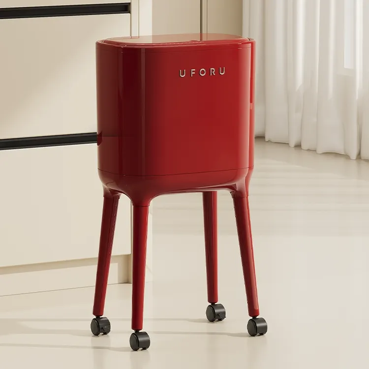 轻奢带脚垃圾桶家用厨房高脚可移动垃圾收纳桶大容量免弯腰垃圾桶