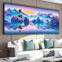 生财有道十字绣简单满绣44色新款客厅卧室办公室书房风景现代挂画